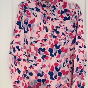 Talbots Women’s Three quarter  Colorful Button-Up Long Sleeve Sweatshirt